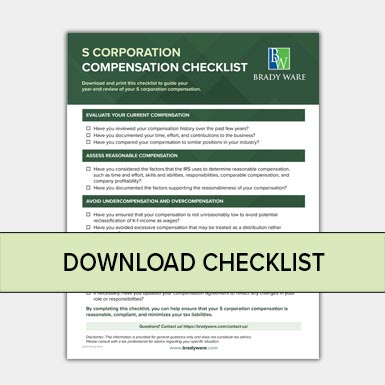 S Corporation Compensation Checklist